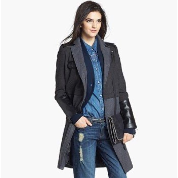 Trouve Jackets & Blazers - NWOT TROUVE Mixed Media Miltary Coat